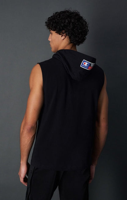 CHAMPION SLEEVELESS HOODED T-SHIRT เสื้อกล้าม ผู้ชาย 219795-KK001 Black - 1