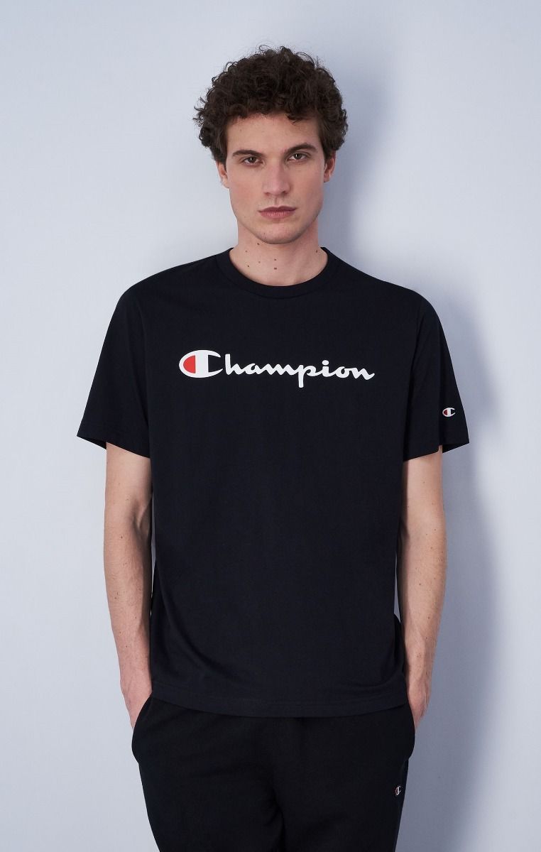 CHAMPION CREWNECK T-SHIRT เสื้อยืดทีเชิ๊ต ผู้ชาย 219831-KK001 Black - 1