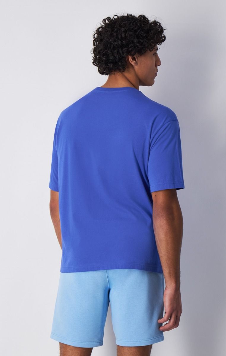 CHAMPION CREWNECK T-SHIRT เสื้อยืดทีเชิ๊ต ผู้ชาย 219847-BS050 Blue - 1 Supersports Thailand