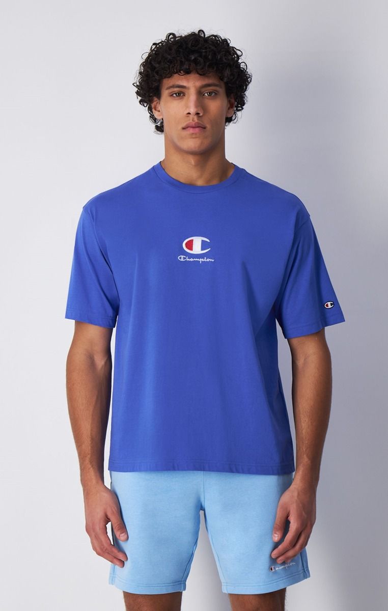 CHAMPION CREWNECK T-SHIRT เสื้อยืดทีเชิ๊ต ผู้ชาย 219847-BS050 Blue - 1