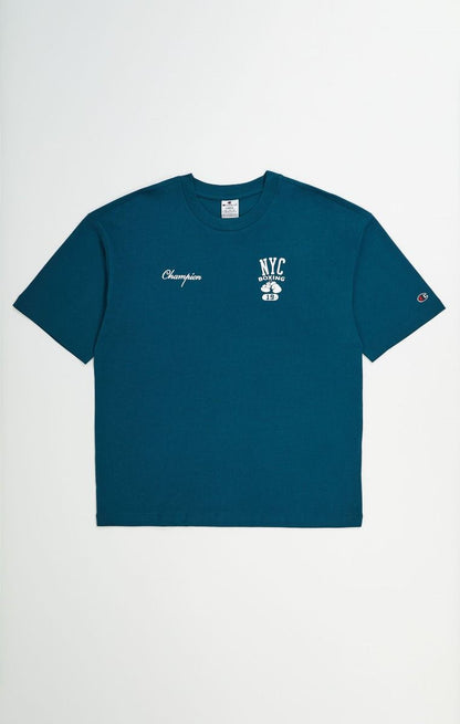 CHAMPION CREWNECK T-SHIRT เสื้อยืดทีเชิ๊ต ผู้ชาย 219855-GS549 Blue - 1