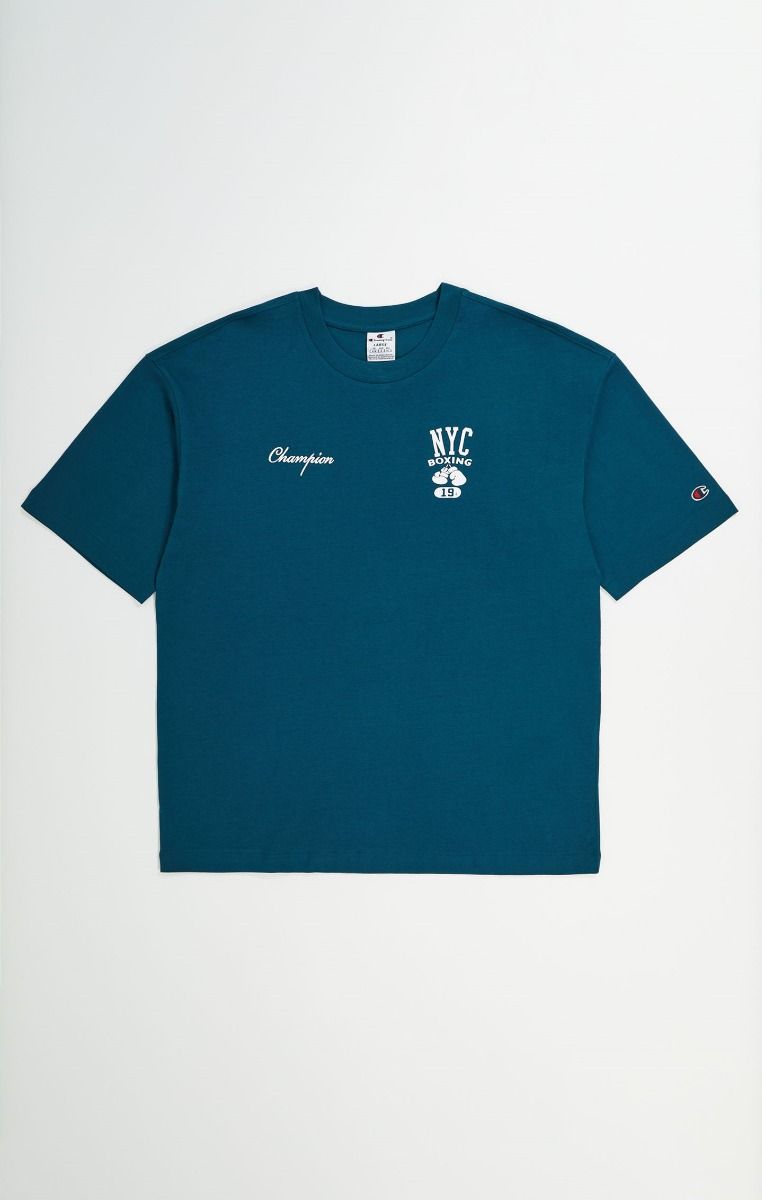 CHAMPION CREWNECK T-SHIRT เสื้อยืดทีเชิ๊ต ผู้ชาย 219855-GS549 Blue - 1