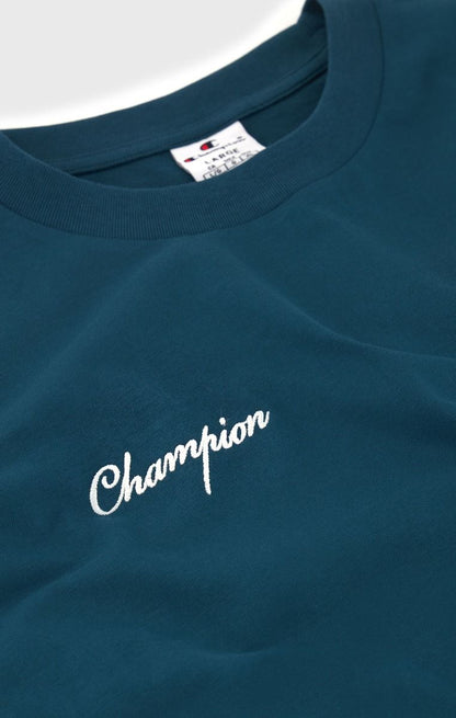 CHAMPION CREWNECK T-SHIRT เสื้อยืดทีเชิ๊ต ผู้ชาย 219855-GS549 Blue - 1