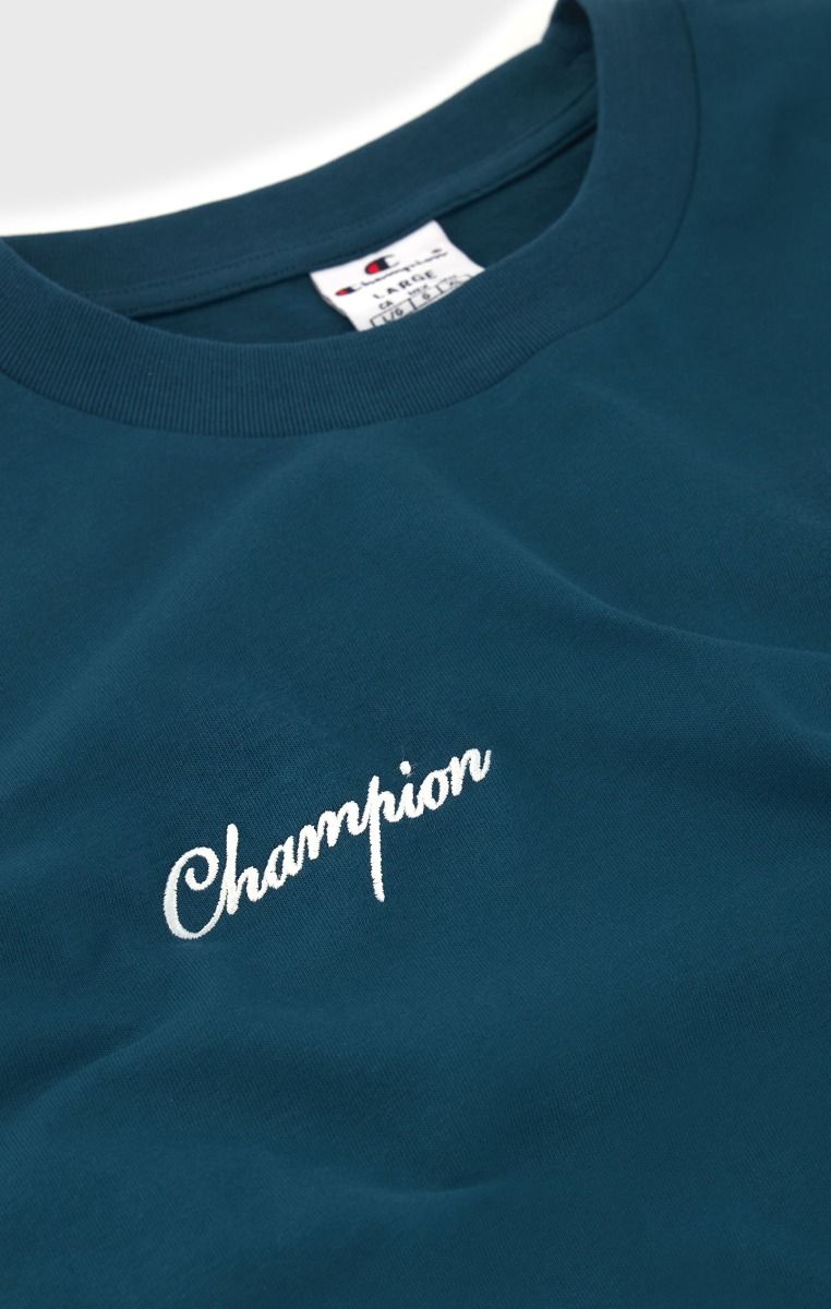 CHAMPION CREWNECK T-SHIRT เสื้อยืดทีเชิ๊ต ผู้ชาย 219855-GS549 Blue - 1