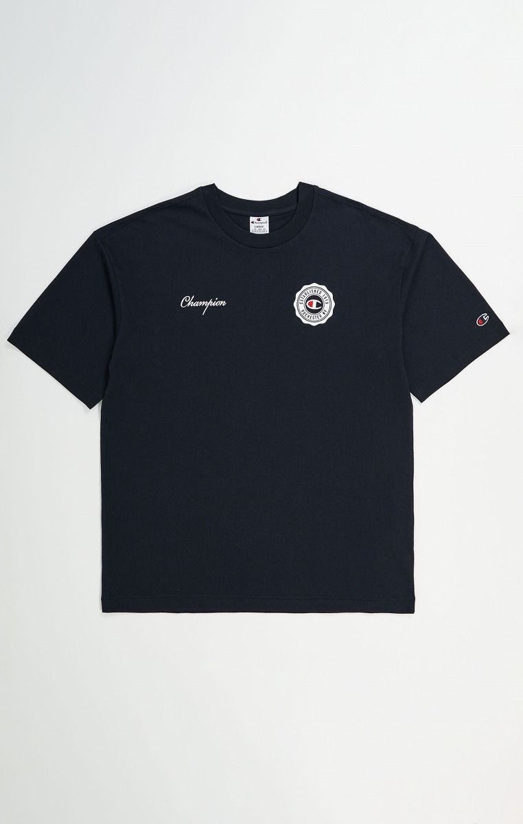 CHAMPION CREWNECK T-SHIRT เสื้อยืดทีเชิ๊ต ผู้ชาย 219855-KK001 Black - 1 Supersports Thailand