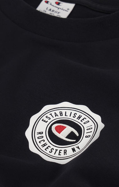 CHAMPION CREWNECK T-SHIRT เสื้อยืดทีเชิ๊ต ผู้ชาย 219855-KK001 Black - 1