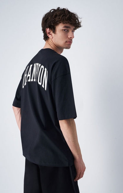 CHAMPION CREWNECK T-SHIRT เสื้อยืดทีเชิ๊ต ผู้ชาย 219855-KK001 Black - 1