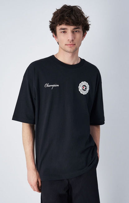CHAMPION CREWNECK T-SHIRT เสื้อยืดทีเชิ๊ต ผู้ชาย 219855-KK001 Black - 1