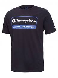 CHAMPION CREWNECK T-SHIRT เสื้อยืดทีเชิ๊ต ผู้ชาย 219165-KK001 Black - 1