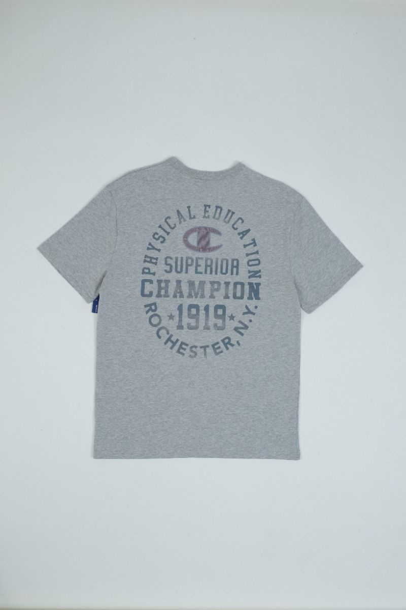 CHAMPION RW HERITAGE S/S GRAPHIC TEE เสื้อยืดทีเชิ๊ต ผู้ชาย GT19 586EWB-1IC Grey - 1 Supersports Thailand