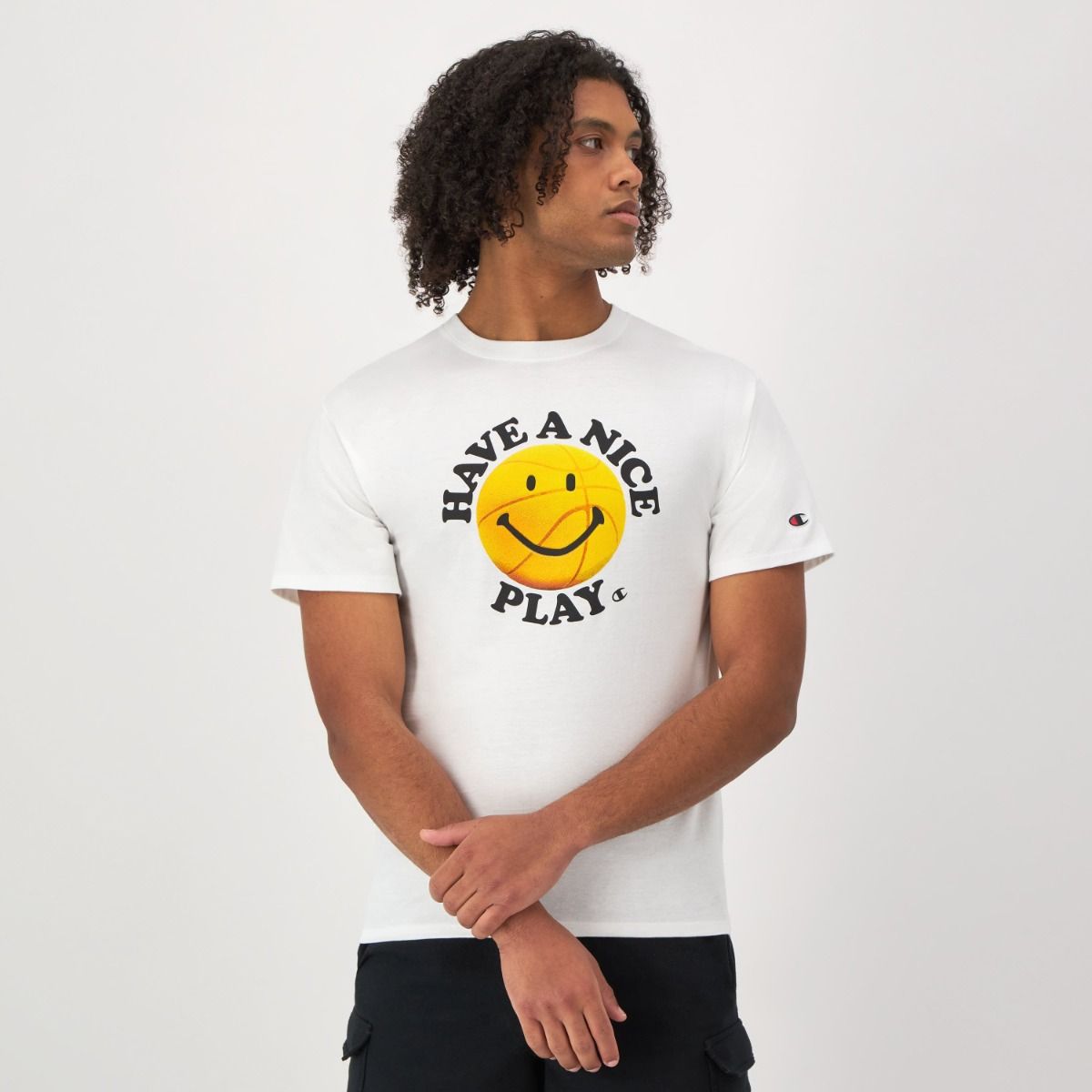 CHAMPION TEE เสื้อยืดทีเชิ๊ต ผู้ชาย GT23H 586QIB-045 White - 1
