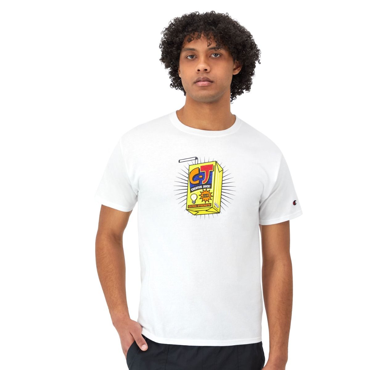 CHAMPION TEE เสื้อยืดทีเชิ๊ต ผู้ชาย GT23H 586QLB-045 White - 1 Supersports Thailand
