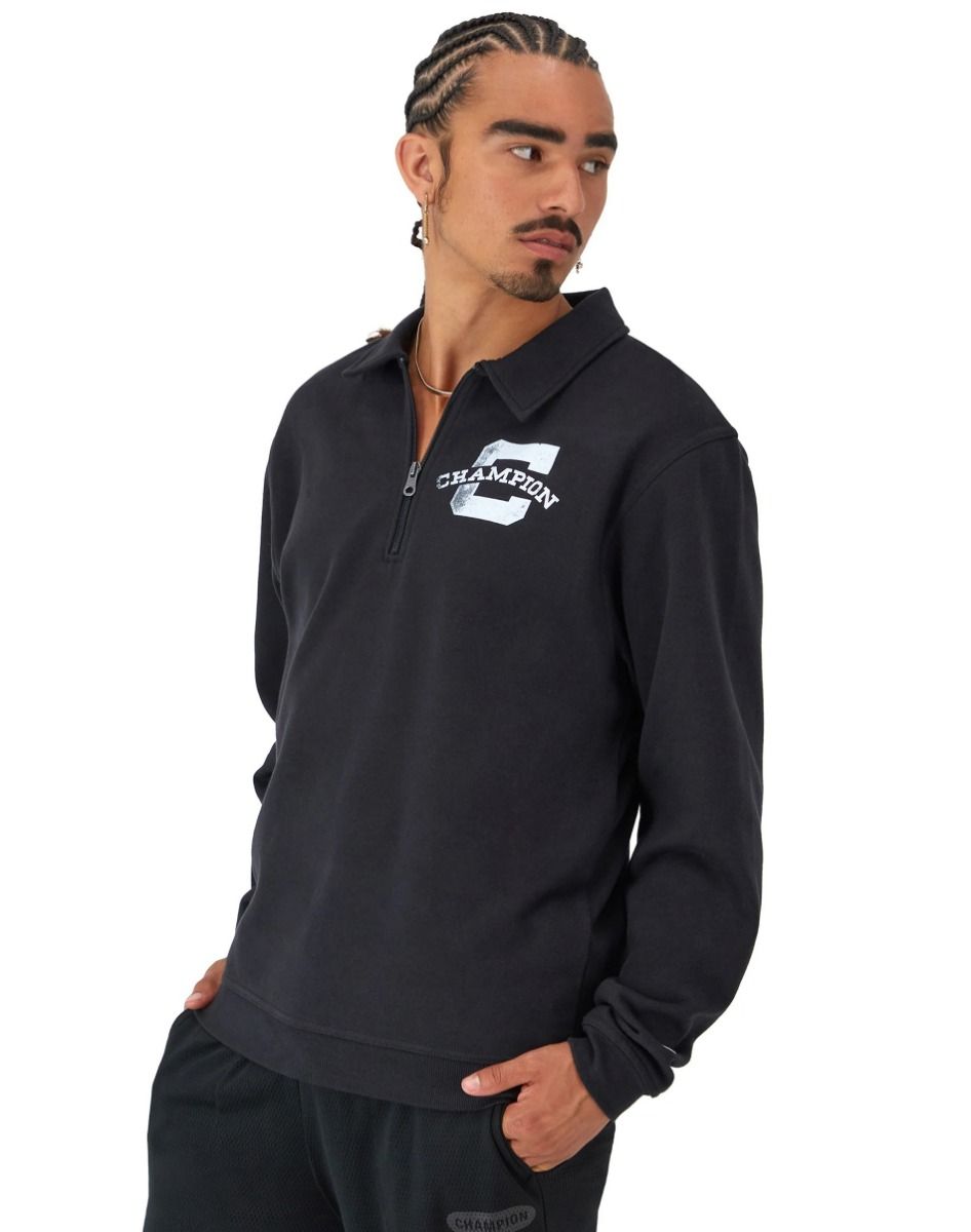 CHAMPION CLASSIC FLEECE QUARTER ZIP เสื้อสเวตเชิ้ต ผู้ชาย S2940 5864RB-003 Black - 1