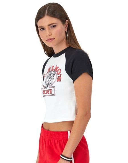 CHAMPION RIB RALLY RINGER TEE เสื้อยืดทีเชิ๊ต ผู้หญิง W3658 5869LB-074 White - 1