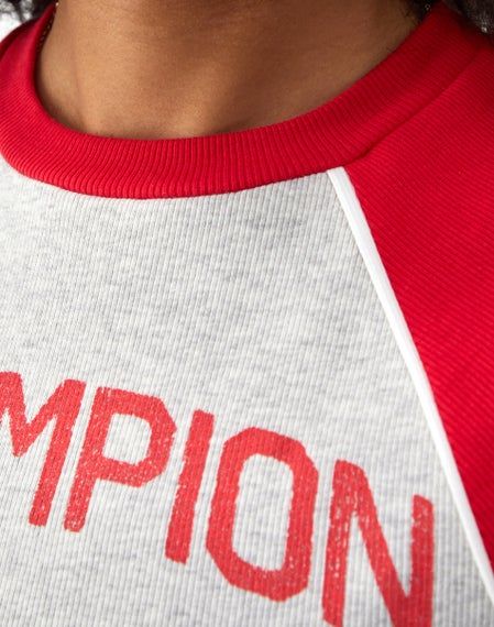 CHAMPION RIB RALLY RINGER TEE เสื้อยืดทีเชิ๊ต ผู้หญิง W3658 5869OB-AV0V Red - 1