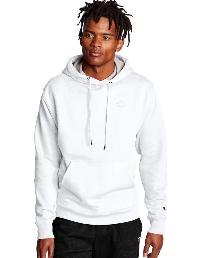 CHAMPION POWERBLEND HOODIE เสื้อฮู้ด ผู้ชาย S0889 407D55-045 White - 1