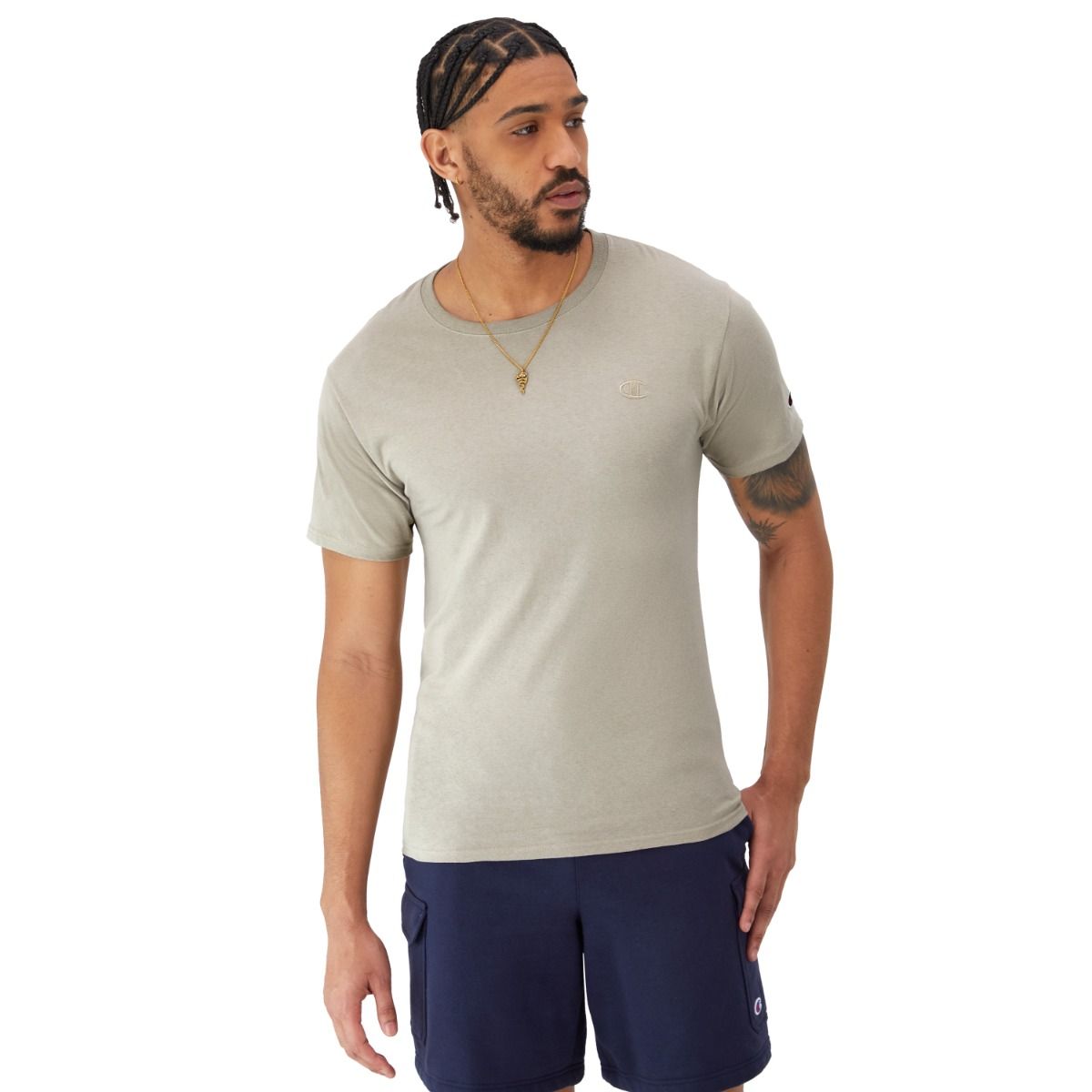 CHAMPION CLASSIC TEE เสื้อยืดทีเชิ๊ต ผู้ชาย T0223-WXV Grey - 1 Supersports Thailand