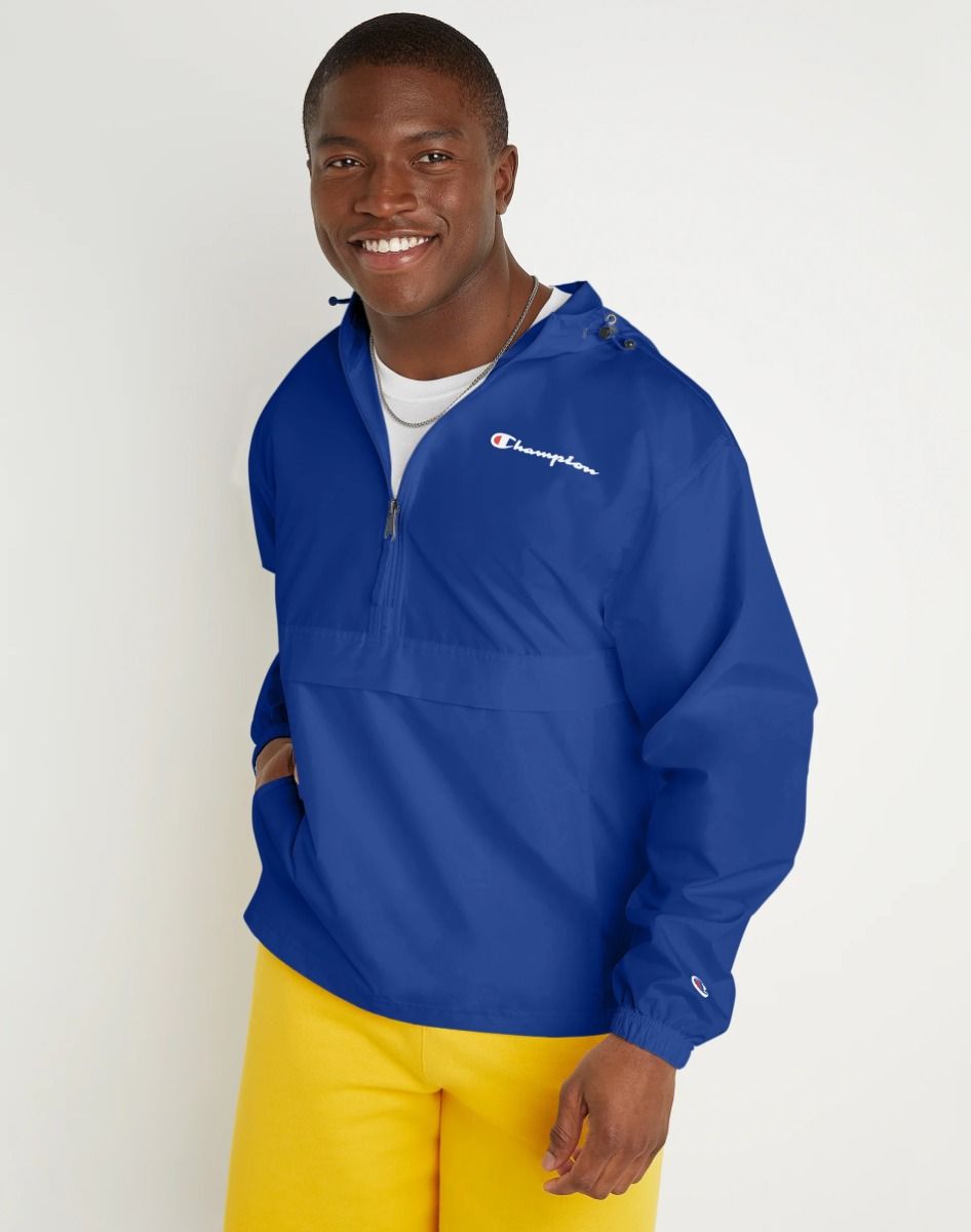 CHAMPION STADIUM PACKABLE JACKET เสื้อแจ็คเก็ต ผู้ชาย V1012 549369-GUX Blue - 1 Supersports Thailand